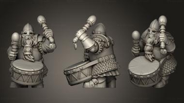 Military figurines DWARF HUSCARLS UNIT HUSCARL MUSICIAN 3d model