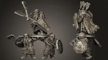 Military figurines Dwarf King Shield bearers 3d model