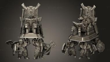 Military figurines Dwarf King war throne Axe 3d model