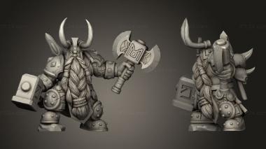 Military figurines Dwarf Lord Axe 3d model