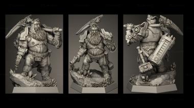 Military figurines Dwarf Miner SN 3d model
