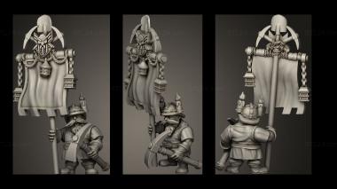 Military figurines Dwarf Miners Captain 3d model
