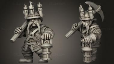 Military figurines Dwarf Miners Captain 3d model