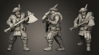 Military figurines Dwarf Miners Kossak 3d model