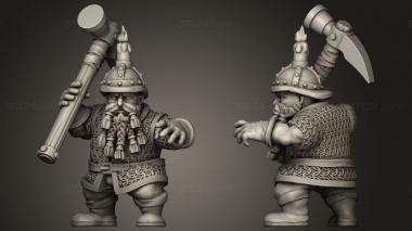 Military figurines Dwarf Miners Miner 3d model