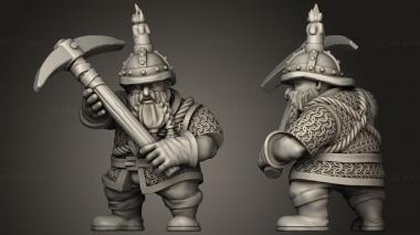 Military figurines Dwarf Miners Miner 3d model