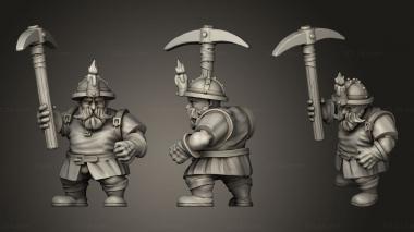 Military figurines Dwarf Miners Miner 3d model