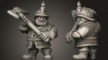 Military figurines Dwarf Miners Miner 3d model
