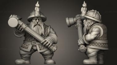Military figurines Dwarf Miners Miner 3d model