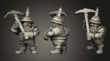 Military figurines Dwarf Miners Miner 3d model