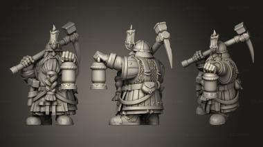 Military figurines DWARF MINERS MINER 3d model