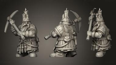 Military figurines DWARF MINERS MINER 3d model