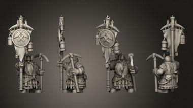 Military figurines DWARF MINERS MINER BANNERMAN 3d model