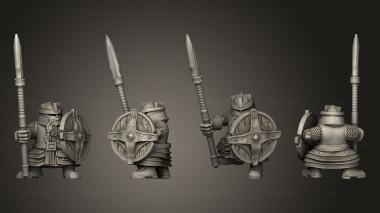Military figurines Dwarf Modular Melee Unit Spear 3d model