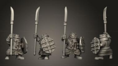 Military figurines Dwarf Modular Melee Unit Spear 3d model