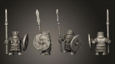 Military figurines Dwarf Modular Melee Unit Spear 3d model