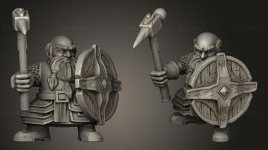 Military figurines Dwarf Modular Melee Unit War pick 3d model