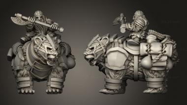 Military figurines Dwarf Mounted Bear Units Rider 3d model
