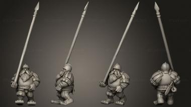 Military figurines DWARF PIKEMEN THIN 3d model
