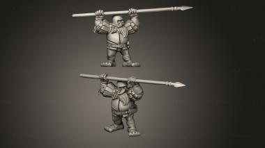 Military figurines DWARF PIKEMEN THIN 3d model