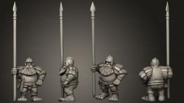 Military figurines DWARF PIKEMEN THIN 3d model