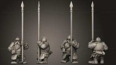 Military figurines DWARF PIKEMEN THIN CAPTAIN 3d model