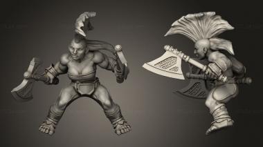 Military figurines dwarf riders Mounted Berserker 3d model
