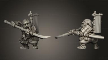 Military figurines Dwarf Samurai Katana 3d model
