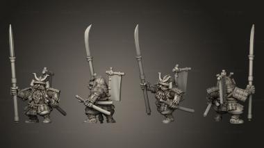 Military figurines Dwarf Samurai Katana 3d model