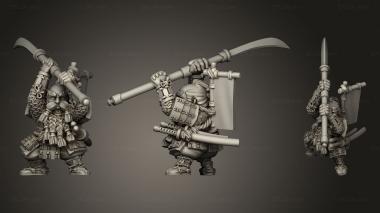 Military figurines Dwarf Samurai Katana 3d model