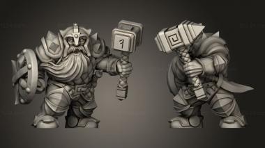 Military figurines Dwarf Soldier helmet 3d model