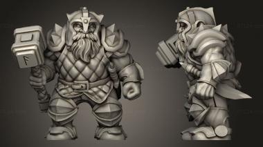 Military figurines Dwarf Soldier helmet 3d model