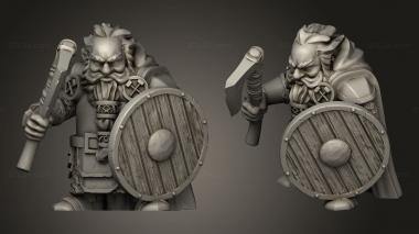 Military figurines Dwarf Units Axe and Shield 3d model