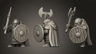 Military figurines Dwarf Units Axe and Shield 3d model