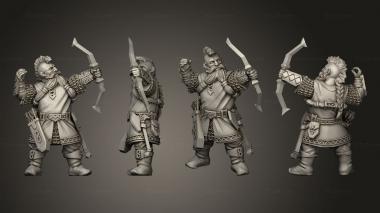 Military figurines Dwarven Archers Warriors Dwarf Archer 3d model