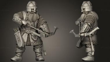 Military figurines Dwarven Archers Warriors Dwarf Archer 3d model