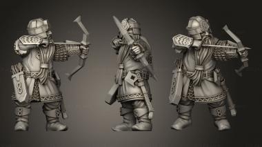 Military figurines Dwarven Archers Warriors Dwarf Archer 3d model