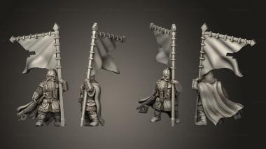 Military figurines Dwarven Banner Dwarf 3d model