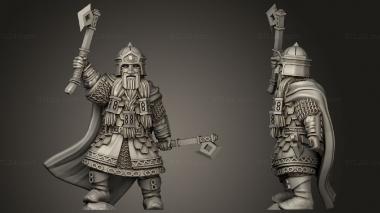 Military figurines Dwarven Champion and Heralds Warriors 3d model