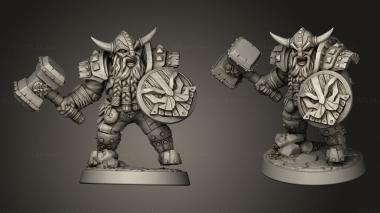 Military figurines Dwarven Defenders Modular Defender Dwarf Male 3d model