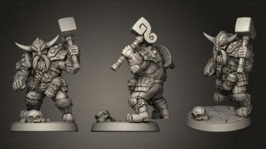 Military figurines Dwarven Defenders Modular Defender Dwarf Male 3d model