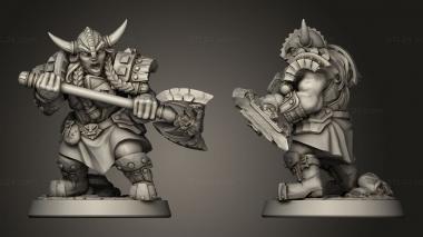 Military figurines Dwarven Defenders Modular Defender Axe 3d model