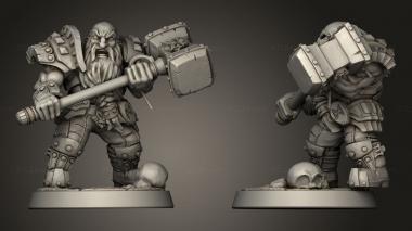 Military figurines Dwarven Defenders Modular Defender Maul 3d model