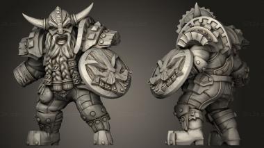 Military figurines Dwarven Dwarf Defender Male 3d model
