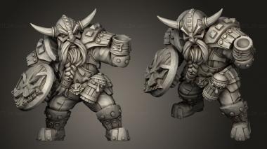 Military figurines Dwarven Dwarf Defender Male 3d model