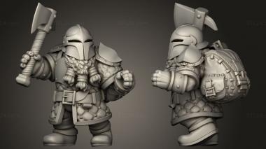 Military figurines Dwarven Light Infantry 3d model