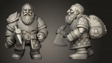 Military figurines Dwarven Light Infantry 3d model