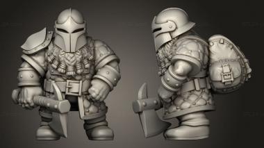 Military figurines Dwarven Light Infantry 3d model