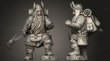 Military figurines Dwarven Miners Warriors Dwarf Miner 3d model