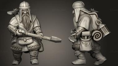 Military figurines Dwarven Miners Warriors Dwarf Miner 3d model